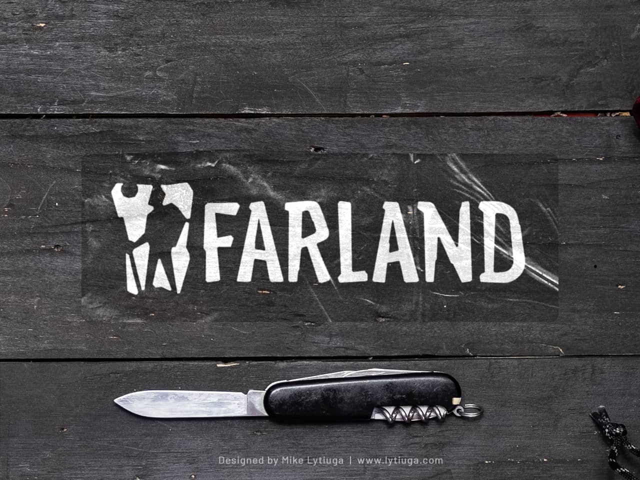 Logo design for travel agency for Farland: custom lettering in logo design
