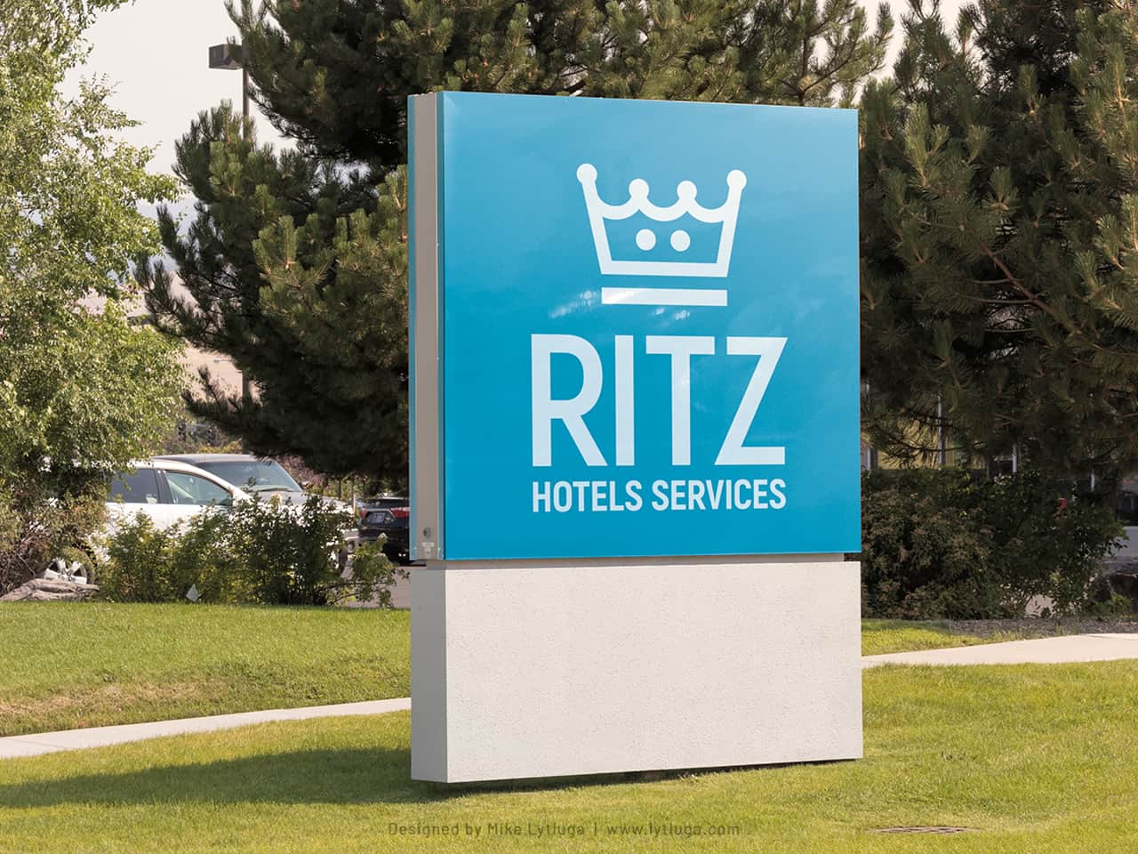 RITZ Hotel Service logo design | vertical one-color logo option