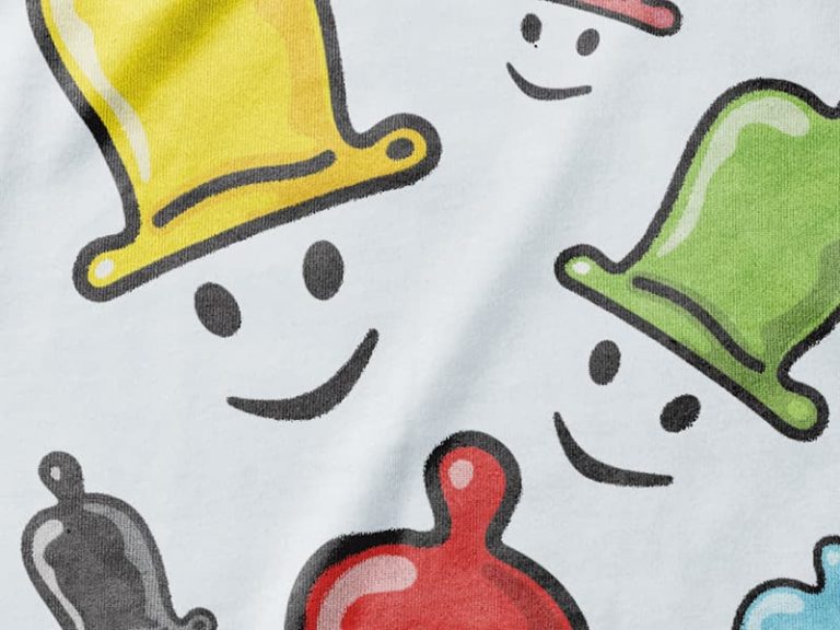 Custom t-shirt design for safe sex campaign - gentlemans wear top hat - art director Mike Lytiuga