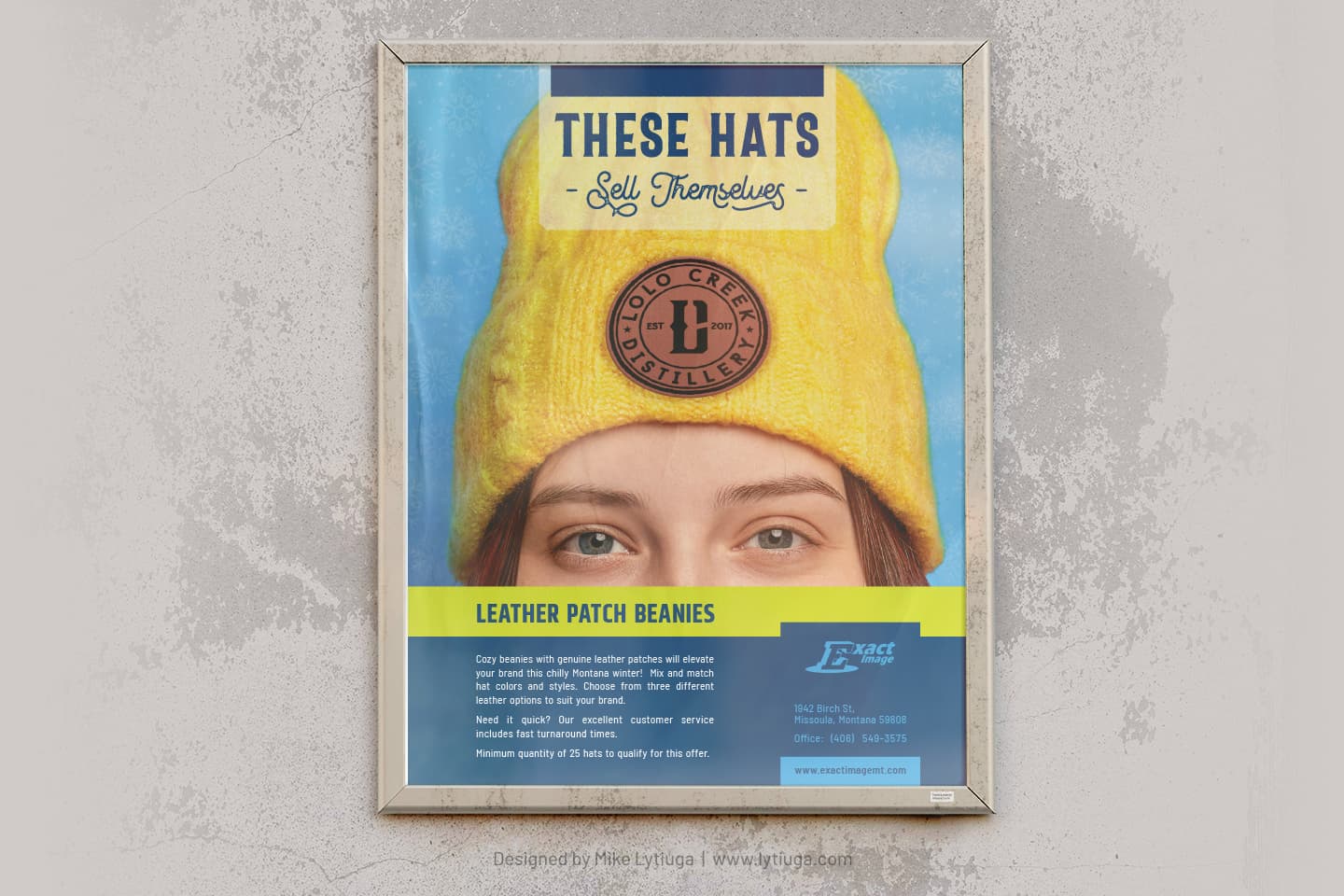 indoor poster design for advertising campaign of local Montana screen print shop